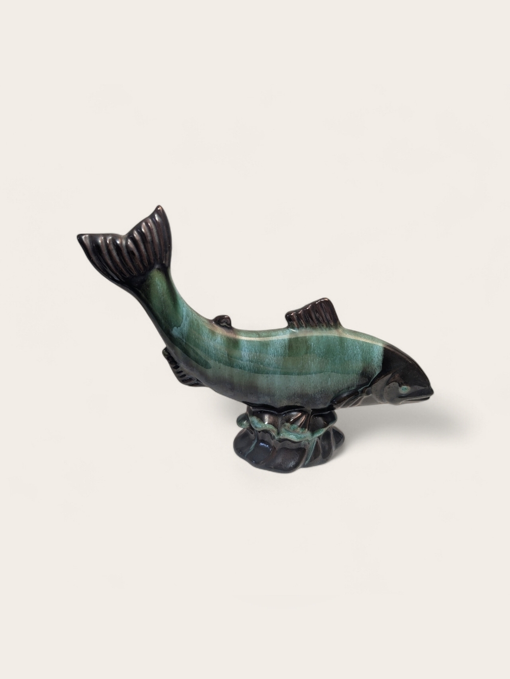 Vintage Blue Mountain Pottery Salmon Fish 7" Tall x 9" L
